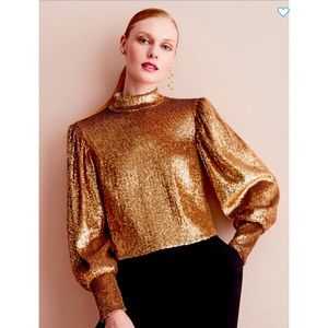 ALC Margaret Sequin Mock Neck Top